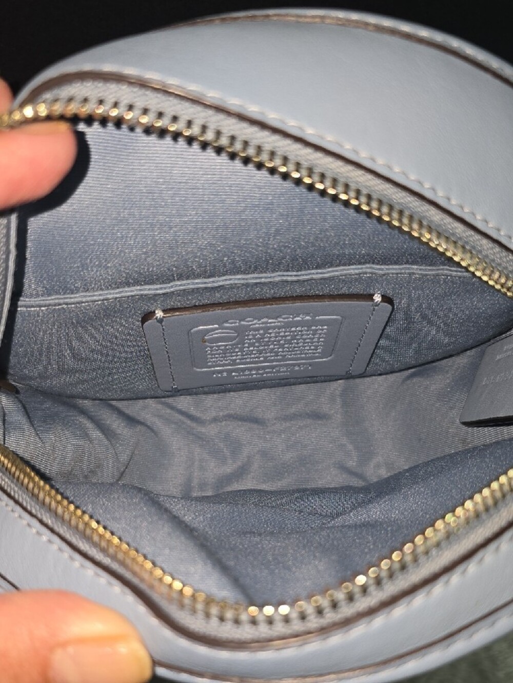 Coach Canten  Round Pebble Leather Crossbody in Light Blue - Picture 9 of 11